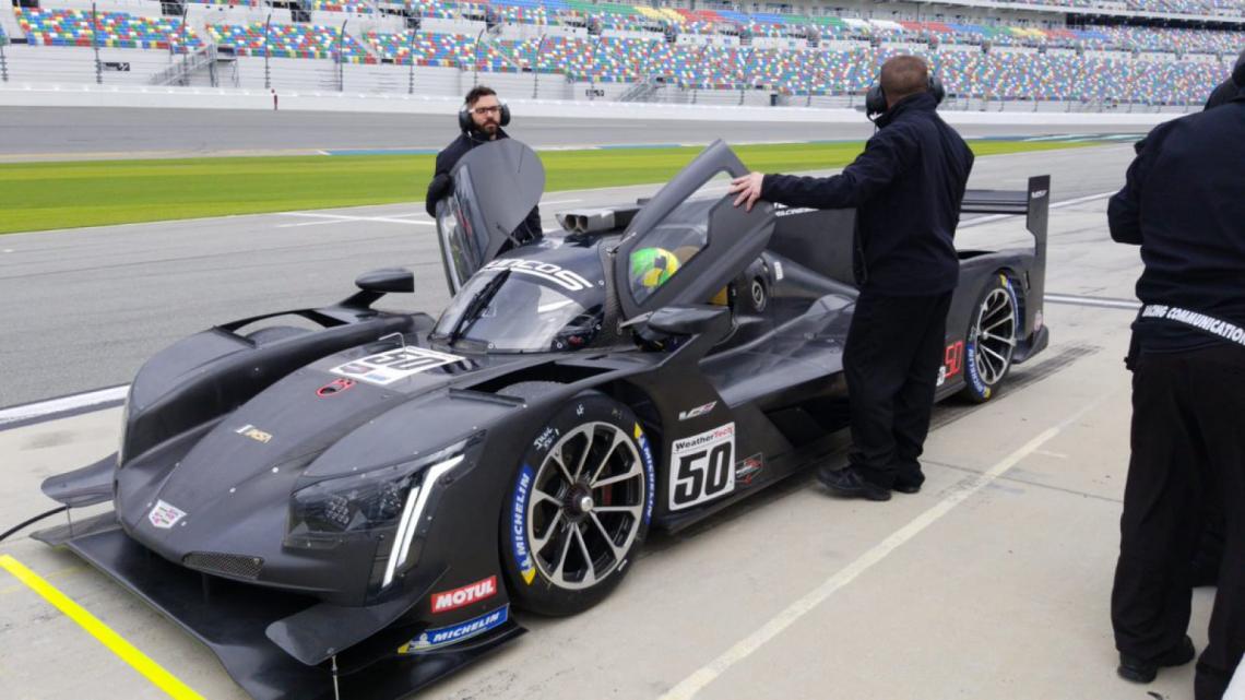 El Cadillac del Juncos Racing con el que Canapino gira en Daytona.