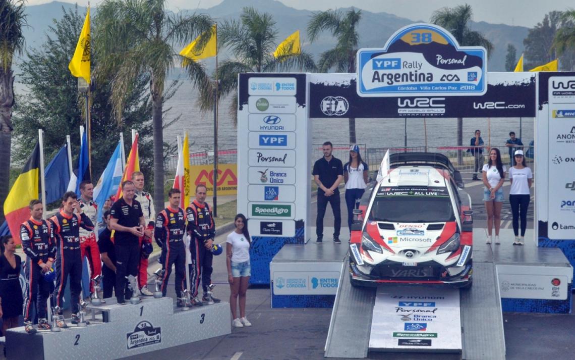 El podio del 38º Rally de la Argentina.